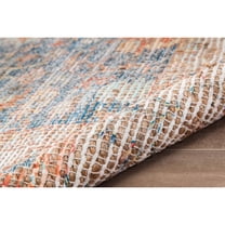 Jani  Lucy Blue Floral Jute/Chenille Area Rug 5' x 7' 5' x 8' Rectangle Hand-Woven, Flatweave