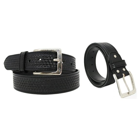 45-46 Men's 1 1/2" Wide Tan Leather Basket Weave Tooled Casual Jean Belt 26AA90BK