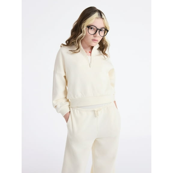Weekend Academy Girls Fleece Quarter Zip Sweatshirt, Sizes 4-18
