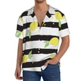 thumbnail image 1 of Balery Lemon Camisa Casual de Manga Corta con Botones para Hombre, Texturizada, Estilo Cubano, para Playa, Verano-X-Large, 1 of 5
