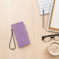 thumbnail image 4 of Raindrops Decorative Purple Flip Case for Cell Phone with Cherry Blossom Cat Design and Built in Card Slots, 4 of 7