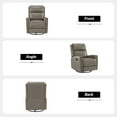 thumbnail image 3 of Art of Living Designs Fiacro 30.31"Wide Modern Genuine Leather Wingback Swivel Rocker Recliner with Nailhead Trims DOVE, 3 of 5