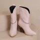 thumbnail image 5 of NECHOLOGY Botas Mujer Adulto Femenino Zapatos Botines para mujer Botas de tacón gruesas con decoración de de metal de cuero de moda para mujer (Pink, 8.5), 5 of 7