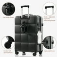 thumbnail image 3 of 3 Piece Hard Shell Luggage Set, 20/24/28" Suitcases with TSA Lock & USB Port, Front-Opening 20", Expandable 24/28", Cup Holder & Side Hooks, Black & Brown for Travel, 3 of 9