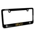 thumbnail image 1 of Ford Mustang GT 5.0 Outline in Yellow Dual Logos Black Metal License Plate Frame, 1 of 1