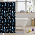 thumbnail image 3 of Manfei Kawaii Stars Print Shower Curtain 72Wx78L,Galaxy Theme Bath Curtain,Blue Black, 3 of 5