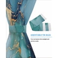 thumbnail image 4 of Turquoise Blue Blackout Curtains French Door Curtains for Door Window, Modern Teal Gold Marble Textured Privacy Drapery for Patio/Sidelight Doors, 1 Panel with Tieback, 25 x 40 Inches, 4 of 6