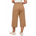 thumbnail image 7 of Gleelist Women's Plus Size Capri Pants Stretchy Wide Leg Summer Drawstring Elastic Waist Lounge Pants With Pockets XL-5XL, 7 of 7