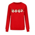 thumbnail image 4 of HOMBOM Christmas Sweatshirts for Women Essentials Red Santa Greflying Merry Long Sleeve Crewneck Ladies Sweatshirt, 4 of 6