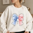 thumbnail image 4 of Christian Patriotic Bow Sweatshirt for Women - American Flag Stars & Stripes with Cross Graphic - Faith USA Flag Pullover - 4th of July Jesus Religious Top, 4 of 7