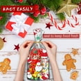 thumbnail image 4 of 100 bolsas de dulces de Navidad, bolsas de galletas, bolsas de celofán de Navidad, bolsas de celofán transparente para dulces, bolsa de regalo con lazos giratorios para (muñeco de nieve), 4 of 5