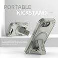 thumbnail image 4 of Rugged Case for iPhone 16e Compatible with Mag-Safe, Heavy Duty Shockproof Magnetic Cover with Kickstand and Lanyard, Drop-Proof Military-Grade Protection Case for iPhone 16e, Grey, 4 of 9