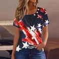 thumbnail image 1 of Fiudx Camisas de Mujer Blusa de Manga Corta a La Moda para Mujer, Camiseta Estampada, Top Informal, 1 of 6