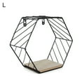 thumbnail image 2 of SPRING PARK Floating Shelves Wall Mounted Metal Wire Art Hexagon Shelves with Solid Wood Board for Plant Display, Storage Rack & Organiser, Home Decoration Wall Shelf, 2 of 7