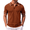 Caramel, variant on Men Casual Knitted Polo Shirts Slim Fit Quarter Button Down Polo Shirts Old Men Money Clothes
