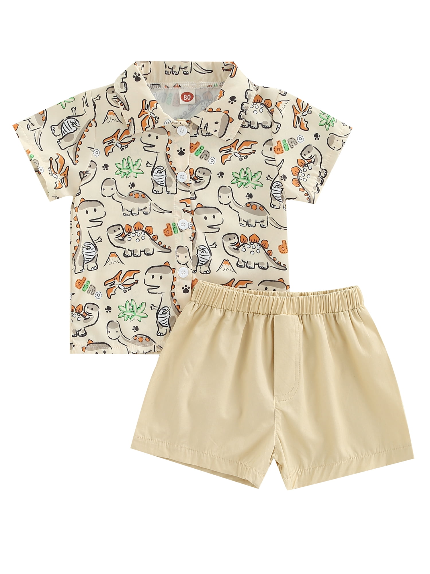 Toddler Baby Boys Child Dinosaur Short Sleeve Top Short 2Pcs Summer Outfits Sets 