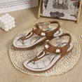 thumbnail image 4 of Vedolay Cute Sandals Sandals for Women Casual Flat Slippers Ring Toe Sandals,Brown 7.5, 4 of 5