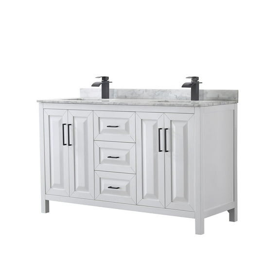 Wyndham Collection Wcv252560dunsmxx Daria 60" Free Standing Double Vanity Set - White /