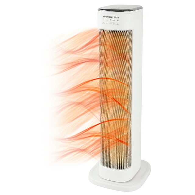 Calefactor eléctrico cerámico PTC de torre Beckon BC-1x MAX HEATER ultra silencioso oscilación termostato temporizador altura 60cm 750W / 1500W