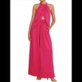 thumbnail image 1 of Conjunto de Dos Piezas para Mujer, Verano 2025, Informal, Sin Mangas, Cuello Alto, Top Corto, Pantalones de Pierna . Rojo L, 1 of 9