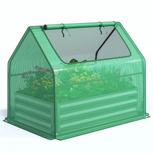Quictent Raised Garden Bed with Greenhouse, 49x37x36in