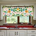 thumbnail image 3 of Yayeee Kitchen Curtains Tier Set of 2 Light Filtering 57"x36" Over Sink Window Panels, Retro Orange Floral, 3 of 7
