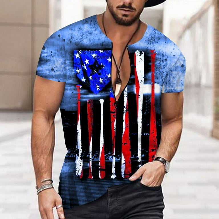 YUHAOTIN Patriot Day Slim Fit Shirts for Men Mens Summer