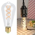thumbnail image 4 of ST64 Bulb Double Spiral E27 4W 110V Dimmable Light Bulb for Bedroom Coffee Shop Warm Light, 4 of 9