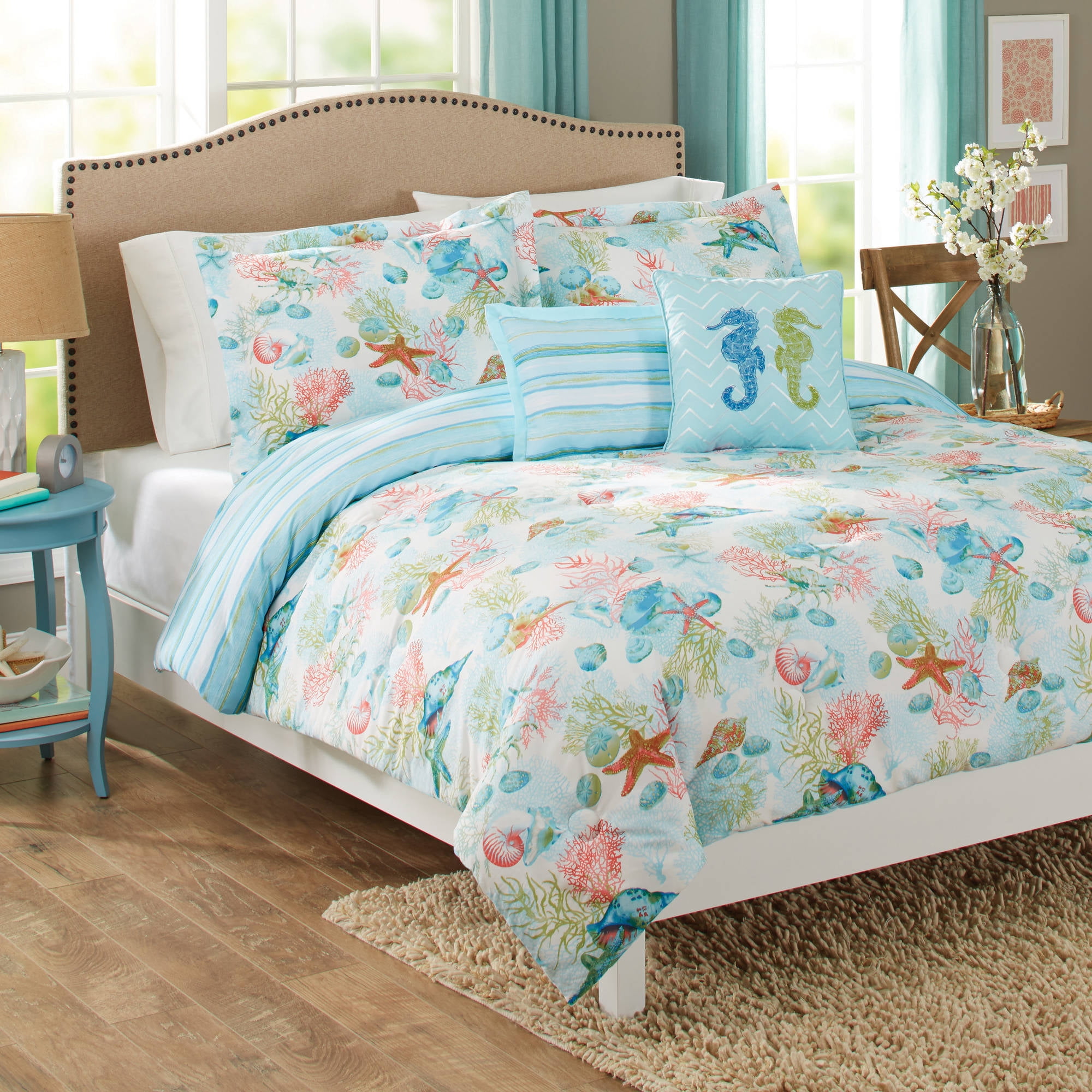 Better Homes & Gardens Full or Queen Beach Day Comforter Set, 5 Piece