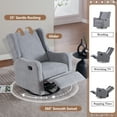 thumbnail image 2 of Lunale Swivel Glider Rocking Chair for Nursery, Wingback Upholstered Glider Rocker for Living Room, Gray Chenille Fabric, 2 of 8