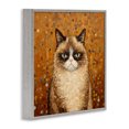 thumbnail image 3 of Stupell Industries Grouchy Cat in Classic Style Animals Painting Gray Framed Art Print Wall Art, 24 x 24, 3 of 8