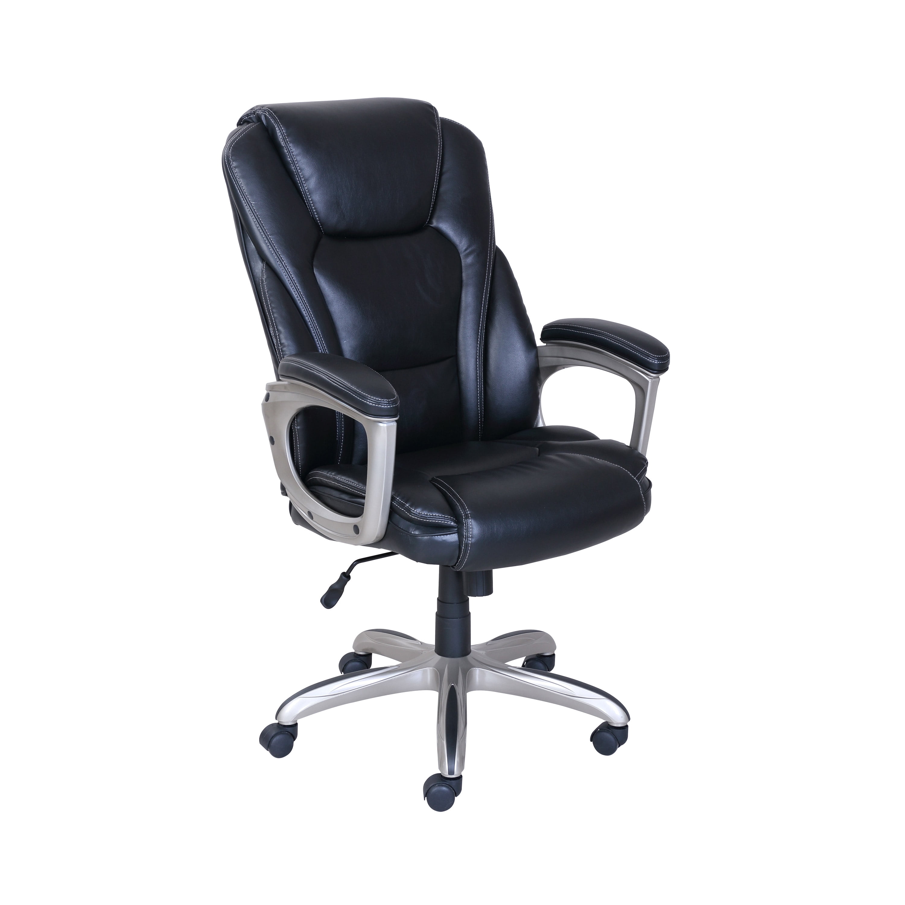 Serta Big & Tall Bonded Leather Commercial Office Chair with Memory Brown 