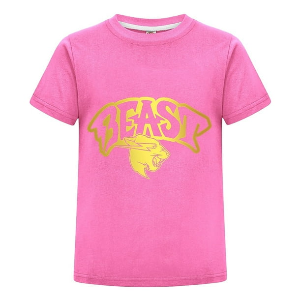 Playera Infantil MrBeast Azul Niño Niña Estilo Verano Ropa Casual Algodón Estampado Regalo Juvenil Fans Moda Cómoda Diario