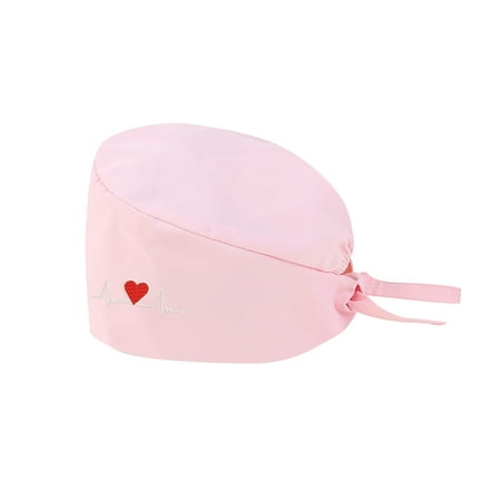 

Dadaria Hair Turbans for Women Fashion Unisex Nurse Cap Embroidery Printing Cotton Cap Operating Room Cap Pink One Size Women