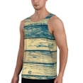 thumbnail image 2 of Gukieu Retro Wooden Print Men's Quick Dry Fitness Vest, Round Neck Sleeveless Fitness Bodybuilding Top-Medium, 2 of 7