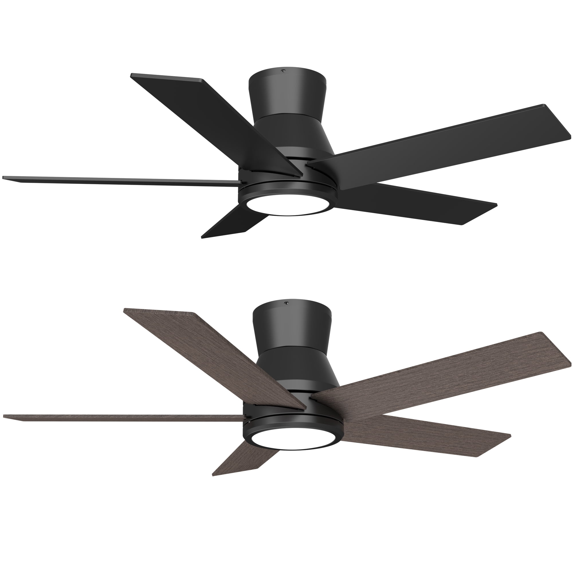 Leumius 52" Black Lowe Profile Ceiling Fan with Dimmable 3CCT LED Light,Modern Ceiling Fan for Living Room Bedroom