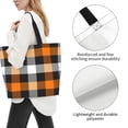 thumbnail image 3 of Naloa Orange Plaid Tote Bag for Women Large Capacity Shoulder Bag for College Work Travel Shopping, 3 of 8