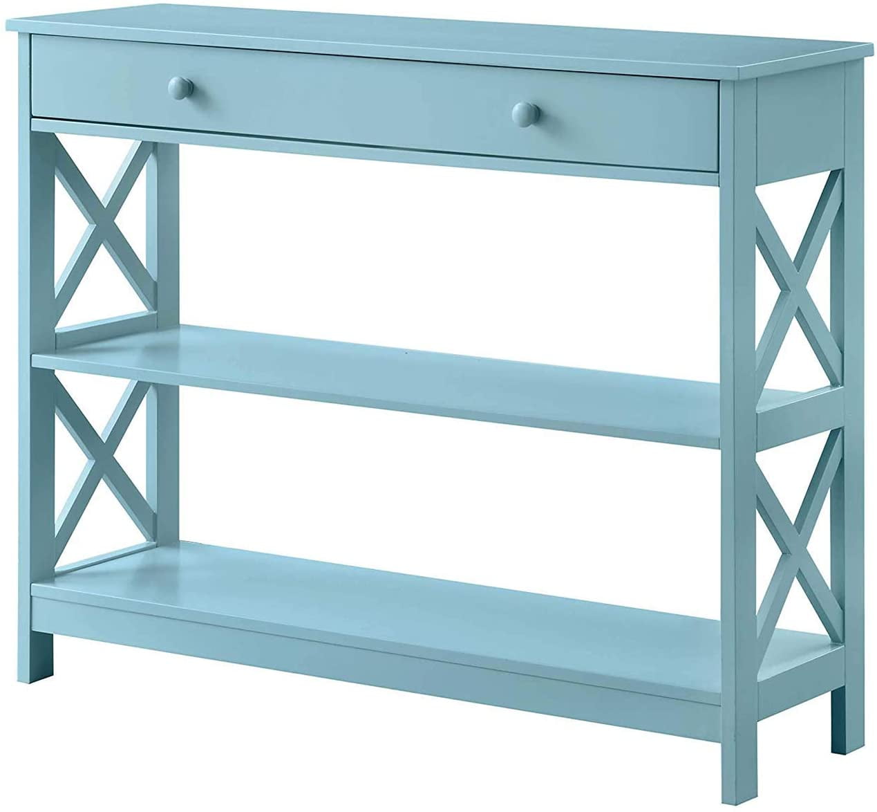 Convenience Concepts Oxford 1 Drawer Console Table Sea Foam Walmart Com Walmart Com