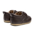 thumbnail image 6 of Xijirk Solid Brogue Lace Up Baby Dress Shoes Non Soft Sole Crib Shoes Pre Walker Footwear Brown,18-24 Months, 6 of 8