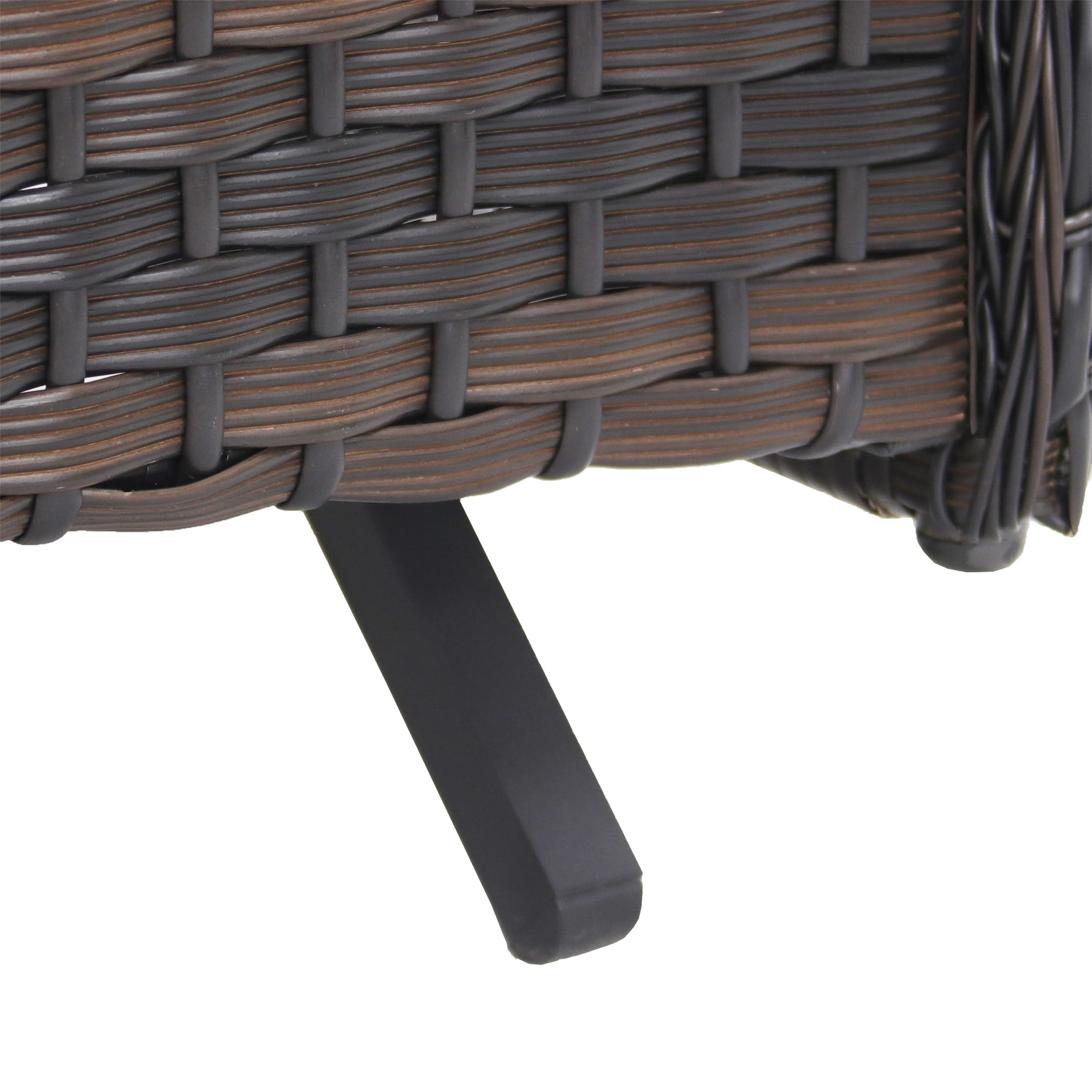 Abble Outdoor Glider Conversation 2 Piece Patio Wicker Seating Group Set with Cushions - Dark Brown