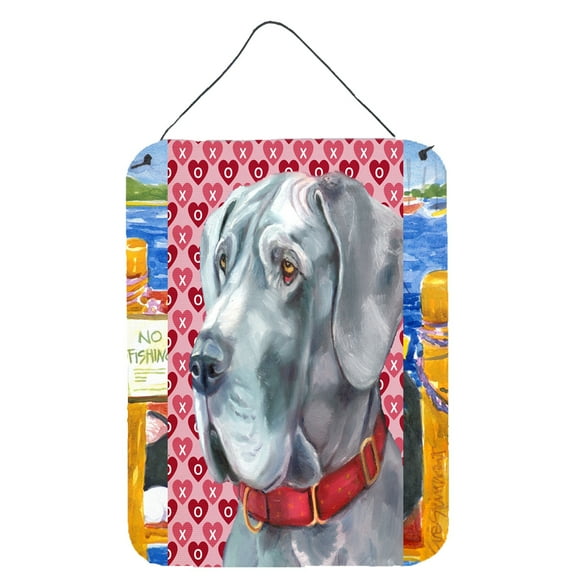 Great Dane Hearts Love and Valentines Day Wall or Door Hanging Prints
