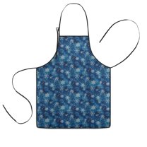 Blue Christmas Snowflake Pattern Kids Aprons for Girls and Boys,Adjustable Neck Strap Toddler Aprons for Kids Cooking Baking