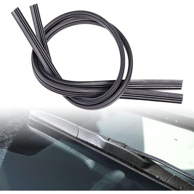 LAICAIW 4 Pieces Car Windshield Bracketless Wiper Rubber Filler Strip, 26 Inches Car Size Adjustable Wiper Substitution Rubber Strip, Suitable for Car Front Rear Windshield, Doors, Windows (Black)
