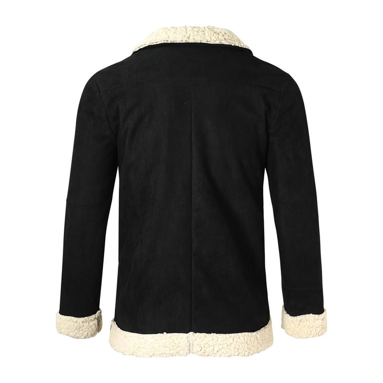 HSMQHJWE Hunting Jacket For Men Plus Size Mean Jacket Men Plus Size Winter  Coat Lapel Collar Long Sleeve Padded Leather Jacket Vintage Thicken Coat
