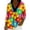Multicolor, variant on MEICHEN Women's Elegant Retro Art Print V Neck Loose Mid Length Sleeve Top Summer T Shirts for Women