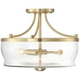 thumbnail image 5 of Possini Euro Design Alia Modern Ceiling Light Semi Flush Mount Fixture 14" Wide Warm Brass 3-Light Clear Glass Shade for Bedroom Living Room Hallway, 5 of 7