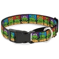 thumbnail image 1 of Buckle-Down "Classic TMNT Face Blocks Black Multicolor" Martingale Dog Collar, 1 of 1