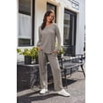 thumbnail image 4 of Ekouaer Women's Waffle Knit Pajama Sets Comfy Long Sleeve Lounge Sets 2 Piece Matching Pj Sets with Pockets, 4 of 6