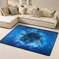 thumbnail image 1 of DouZhe Tapis de Zone Motif Bitcoin Blockchain Antidérapant Lavable en Machine, Style Cryptomonnaie, 63x48 Pouces, 1 of 6