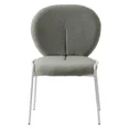 thumbnail image 4 of LeisureMod Celestial Modern Boucle Dining Chairs – Upholstered Accent Side Chairs with White Powder-Coated Iron Frame for Dining Room, Living Room, or Bedroom Set of 2, 4 of 8